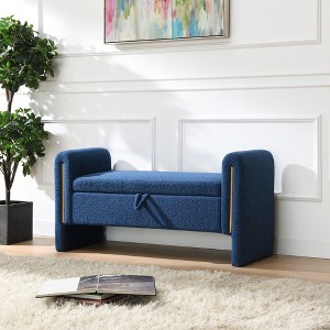 CAVINAS Teddy Storage Ottoman Bench,59" Storage Bench with Arms and Storage,Ottoman for Bedroom,Living Room,Hallway - 1 of 4