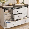 Farmhouse 4 Drawer Dresser for Bedroom, 45" Wood Dressers with Sliding Barn Doors - 4 of 4