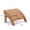DSVIMOY Adirondack Ottoman, Weather-Resistant Outdoor Footrest, Real Wood Look Plastic, Low Maintenance Patio Accent, Brown, 20"*18"*13" - 3 of 4