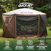 CLAM Quick-Set Escape 11.5 x 11.5 Ft Portable Pop-Up Outdoor Camping Screen Tent 6-Sided Canopy Shelter w/ Carry Bag & 6 Sun and Wind Panels, Brown - 2 of 4