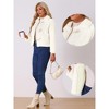 Allegra K Women's Faux Fur Fluffy Collar Cropped Winter Warm Outwear Casual Coat - 2 of 4