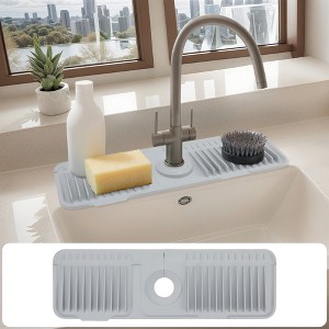 REGALWOVEN Silicone Faucet Mat for Kitchen with Buttons 1 Pc - 1 of 4