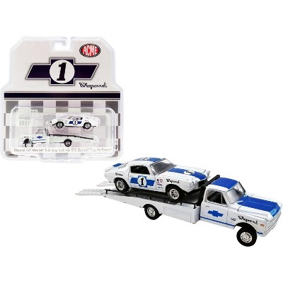 1967 Chevrolet C-30 Ramp Truck & 1970 Trans Am Camaro #1 White w/Blue Stripes "Chaparral" 1/64 Diecast Cars Greenlight for ACME