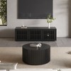 POVISON 59" Modern Minimalist Wood TV Stand, Slatted Entertainment Center, Media Console, Black TV Console, Fully-Assembled, Perfect for 45-inch TVs - 3 of 4
