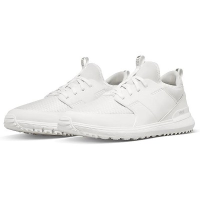 True linkswear Lux G Premium Leather Waterproof Golf Shoes (White on White, 12.5) — фото 3