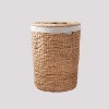 VYNXARIA Round Tall Water Hyacinth Woven Wicker Laundry Hamper with Lid - 4 of 4