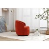 Chenille Fabric Swivel Accent Armchair Barrel Chair with Black Powder Coating Metal Ring - 3 of 4