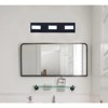 Dewdrop Modern 3-Light  Vanity Light - Sandblasted Glass & Black Mirror Finish Bathroom Wall Fixture - 2 of 4