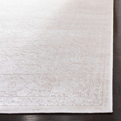 Cream Ivory Floral Hand-knotted Round Area Rug