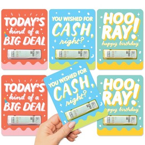 Big Dot of Happiness Party Time - DIY Assorted Happy Birthday Party Cash Holder Gift - Funny Money Cards - Set of 6 - 1 of 4