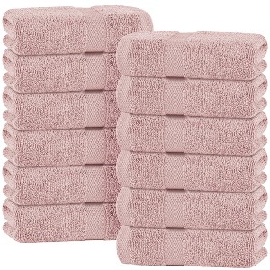 Wealuxe Premium Hand Towels for Bathroom - 12 Pack Cotton Hand Towel Bulk for Gym, Kitchen and Spa, Terry Salon Towels - 16x27" - 1 of 4