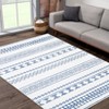 Washable Boho Geometric Rug Non Slip Low Pile Rug Soft Throw Floor Cover Foldable Indoor Carpet for Living Room Bedroom Playroom Nursery - 3 of 4