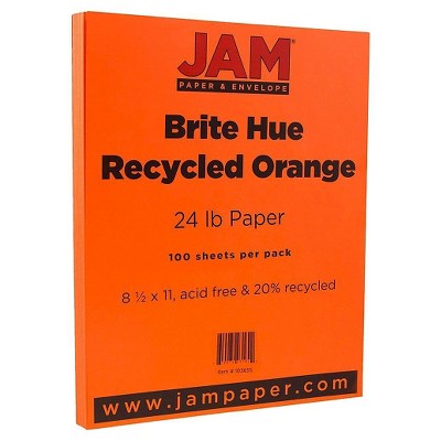 Jam Paper Brite Hue 24lb Paper 8.5 X 11 100pk - Orange : Target