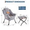 Lazy Chair with Ottoman, Modern Lounge Accent Chair,Leisure Sofa Armchair with Footrest,Reading Armchair with Side Pocket - 3 of 4
