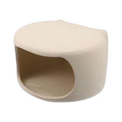 Unique Bargains Ceramic Aquarium Hideaway Rock Cave Fish Tank Decoration Beige Yellow 4.9"x4.29"x3.39"