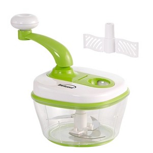 Brentwood 8 Cup Hand Crank Food Processor with Stainless Steel Blades and Paddle Mixer in Green - 1 of 4