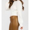 Women's FUZZY SEMICROP SWEATER - OLIVACEOUS - 4 of 4