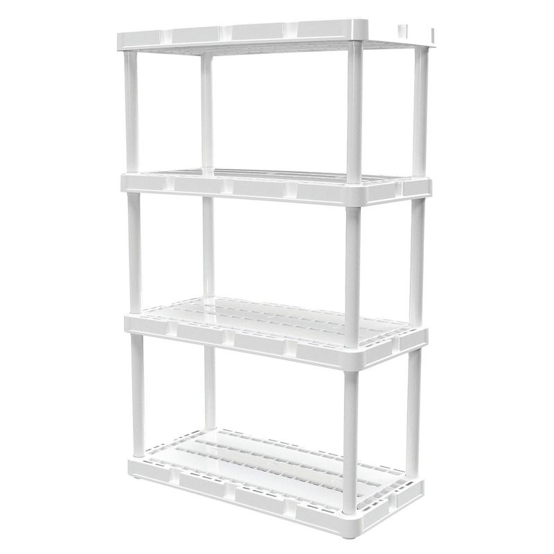 Gracious Living 4 Shelf Knect-A-Shelf Solid Light Duty Storage Unit 24 x 12 x 48" Organizer System for Home, Garage, Basement, and Laundry, Black, 1 of 7