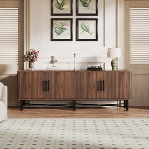66'' Functional 4-Door Sideboard Storage Cabinet with Adjustable Shelves, Buffet Accent Cabinet TV Stand - ModernLuxe - 1 of 4