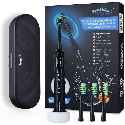 Novelty Gift Brushkinz Electric Toothbrush Personalized Sonic Electric Toothbrush for Adults - Custom Name Input, 5 Modes - Waterproof Toothbrush