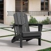 Hyleory Outdoor HDPE Folding Adirondack Chairs with 2 Cup Holders-Weatherproof Patio Accent Chair for 380 LBS Weight Capacity - 2 of 4