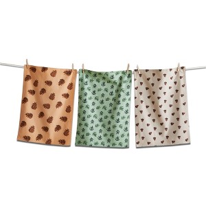 tagltd Warm Wishes Dishtowel Set of 3 - Multicolor Cotton Kitchen Towels, Everyday Use, Machine Wash, 26" x 18" - 1 of 2