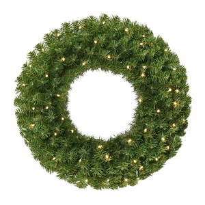 Puleo 24" Pre-Lit Battery-Operated Artificial Christmas Wreath - 1 of 4