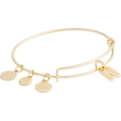 Alex and Ani Expandable Bangle for Women, Initials A to Z Letter Charms, Shiny Finish, 2 to 3.5 in