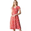 Women's Solid And Print V-neck Skater Dress - 2 of 3