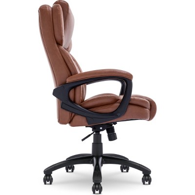 Cognac Bonded Leather Ergonomic Executive Office Chair