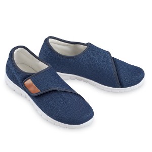 Collections Etc Adjustable Strap Closure Faux Leather Detail Shoes - 1 of 4