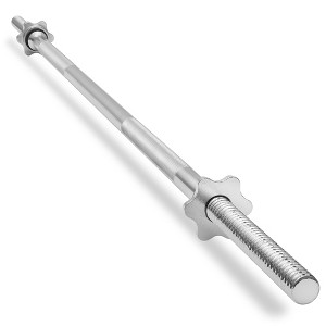 Philosophy Gym 1" Standard Weightlifting Barbell - Threaded Straight Bar with Star Collars - 1 of 4