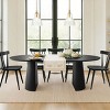 65" Modern Oval MDF Dining Table with Leaf, 3-in-1 Expandable Table for 4 to 8 People, for Kitchen or Dining Room-Maison Boucle - 2 of 4