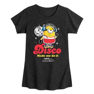 Girls' - Despicable Me Minions - Disco Made Me Do It Fitted Short Sleeve Graphic T-Shirt - 1 of 3