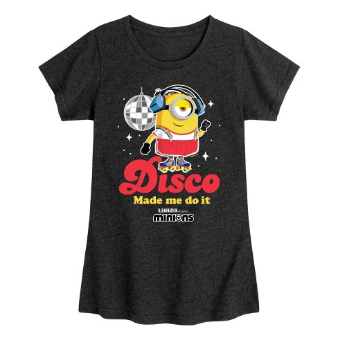 Girls' - Despicable Me Minions - Disco Made Me Do It Fitted Short Sleeve Graphic T-Shirt - image 1 of 3