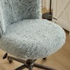 Karl Home | Plush Velvet Swivel Chair Antique Bronze Base With Wheels - 4 of 4