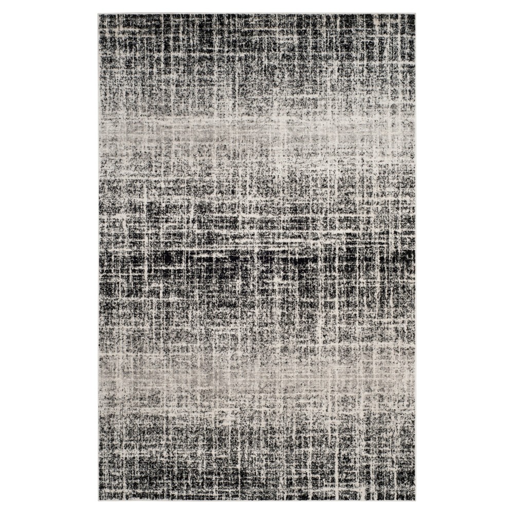 5'1inx7'6in Diandra Abstract Area Rug Ivory/Black - Safavieh