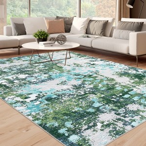 Washable Modern Abstract Living Room Rugs, Soft Non Slip Low Pile Floor Carpet for Bedroom Dining Room Office - 1 of 4