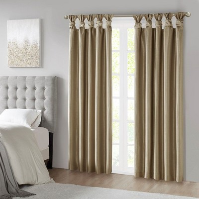 PAGED 50x84 Inch Polyester Twist Tab Lined Blackout Curtains,Faux Silk Sheen Base Face Fabric Curtain Panels for Living Room,Bedroom