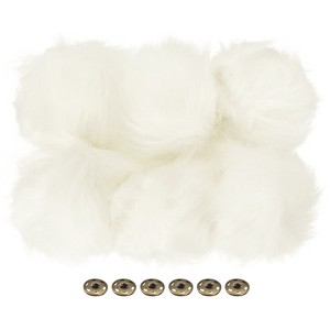 Unique Bargains Fluffy Soft Elastic Faux Fur Pom Poms for Hats DIY Scarves 6 Pcs - 1 of 4