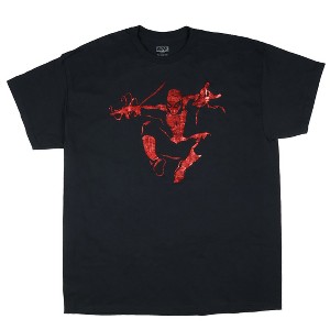 Seven Times Six Marvel Spider-Man Shirt Mens Foil Jumping Pose Short Sleeve Graphic Tee Black - 1 of 3
