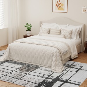 Maxax Non-Slip Machine Washable Grey Cream Modern Area Rug For Living Room, Hallway Runner, Entryway Rug - 1 of 4