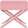 NicBex Nightstand with 1 Croc-textured Fronts Drawer,End Table with X-shaped Legs for Bedroom,Living Room - 4 of 4