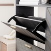 Vynxaria Brown Shoe Rack Cabinet with Gold Accents and Flip Doors - 4 of 4