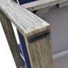 Courtyard Casual Driftwood Gray Teak Modern North Shore Outdoor Three Seater Sofa with Cushions - 4 of 4