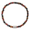 Chisel Stainless Steel Polished 5mm Spectrolite, Agate and Tiger's Eye Beaded Stretch Bracelet - 2 of 2