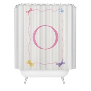 Deny Designs April Lane Art Simple Bow Monogram Shower Curtain - 1 of 3
