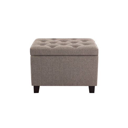 24" Tufted Storage Ottoman and Hinged Lid - WOVENBYRD - image 1 of 4