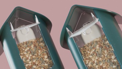 Blue Smart Bird Feeder with Camera and AI Identification