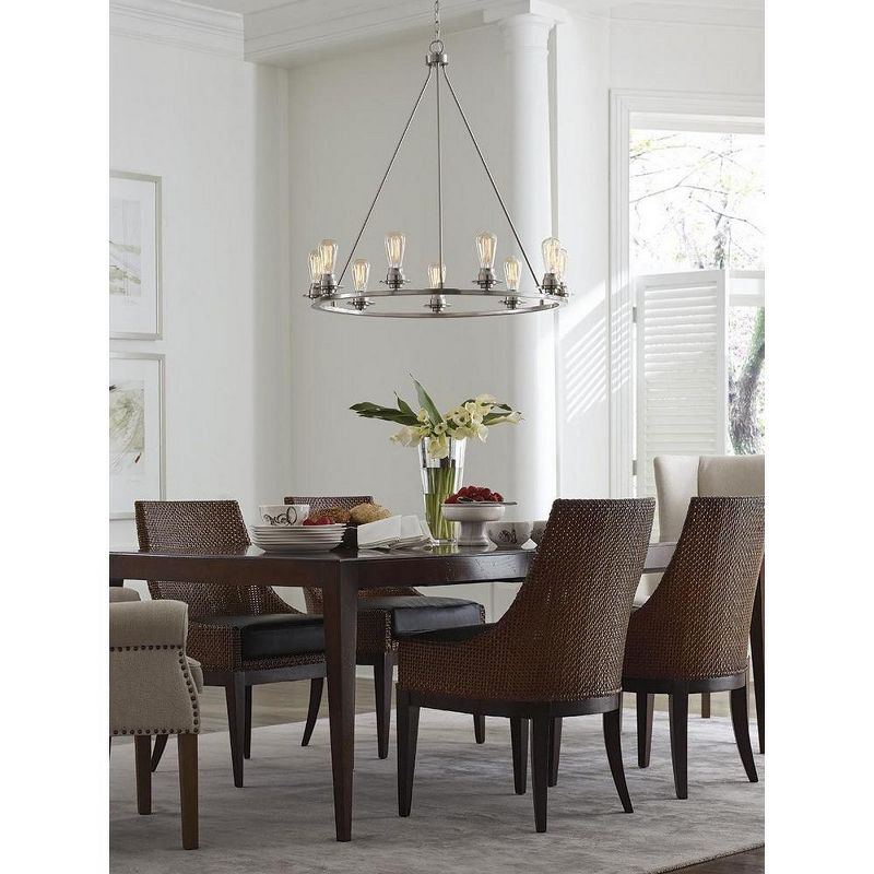 Progress Lighting, Debut Collection, 9-Light Chandelier, Brushed Nickel, Clear or Frosted Seeded Shades, 4 of 6